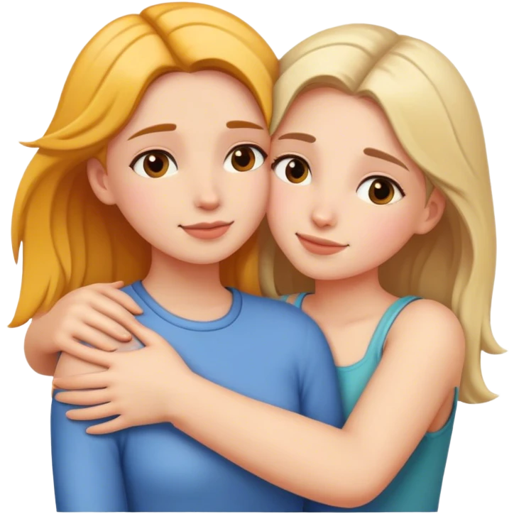 Two girls hugging  emoji