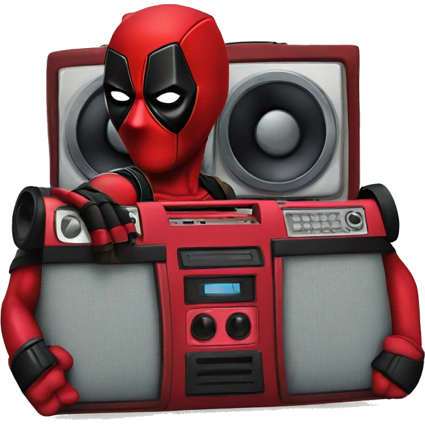 Deadpool with boombox emoji