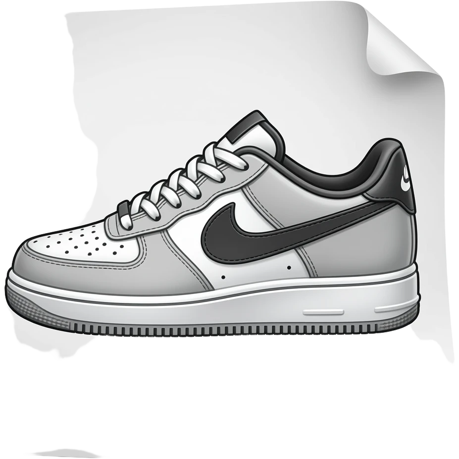 non-branded sneaker drawn a piece of paper emoji