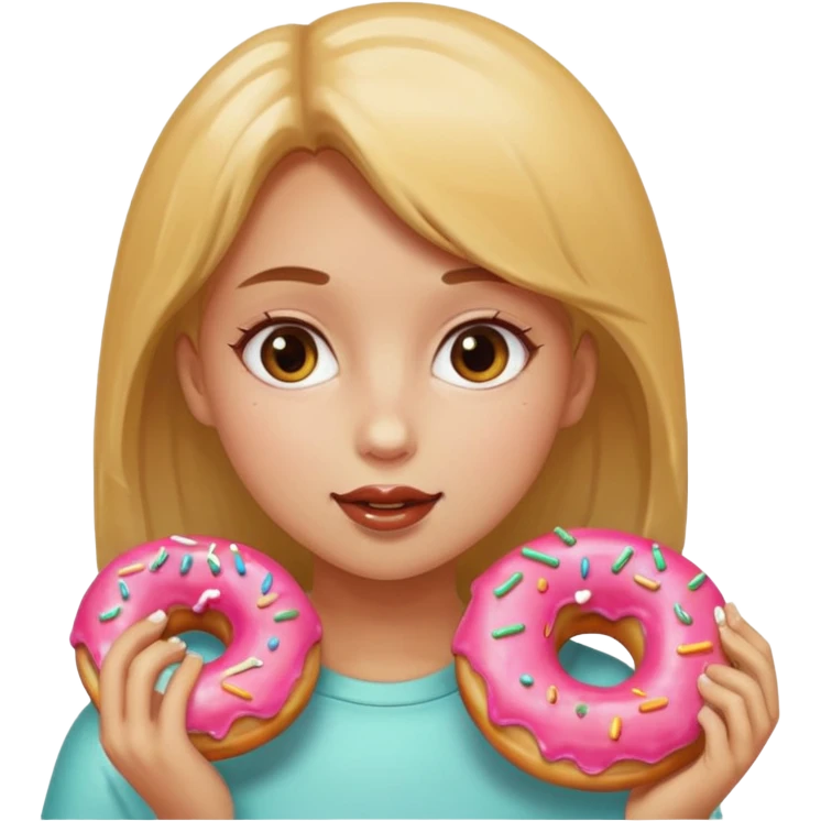 fat girl eating donuts emoji