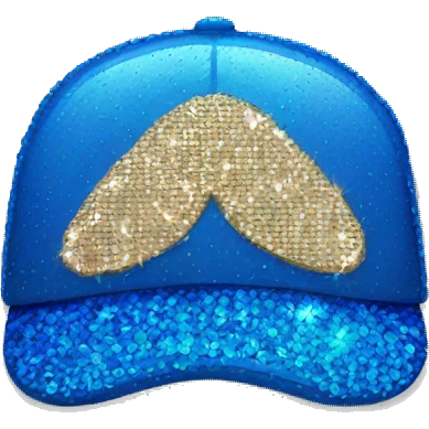 blue cap with sequins emoji