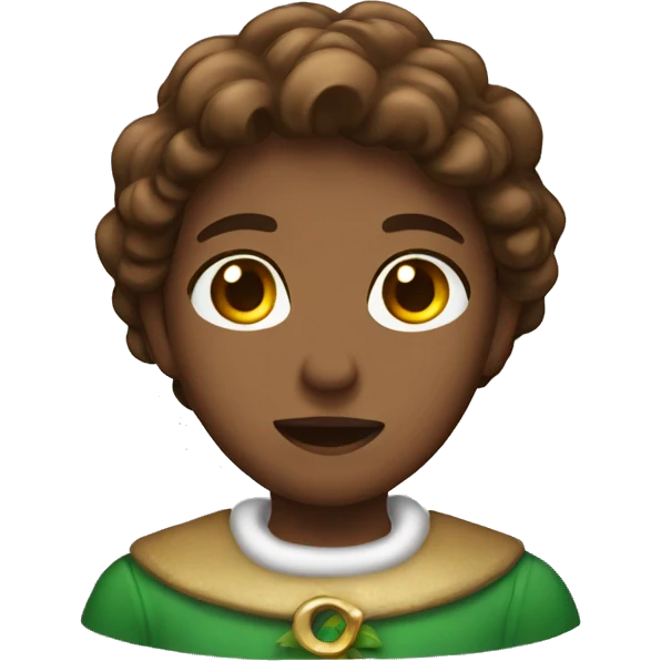 A Brown haired angle in christmas emoji