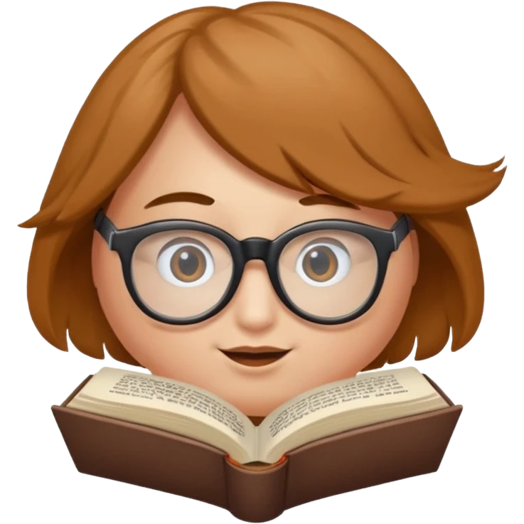 écureuil savant, air de génie, lunettes, toque, tenant une plume et un livre ouvert emoji