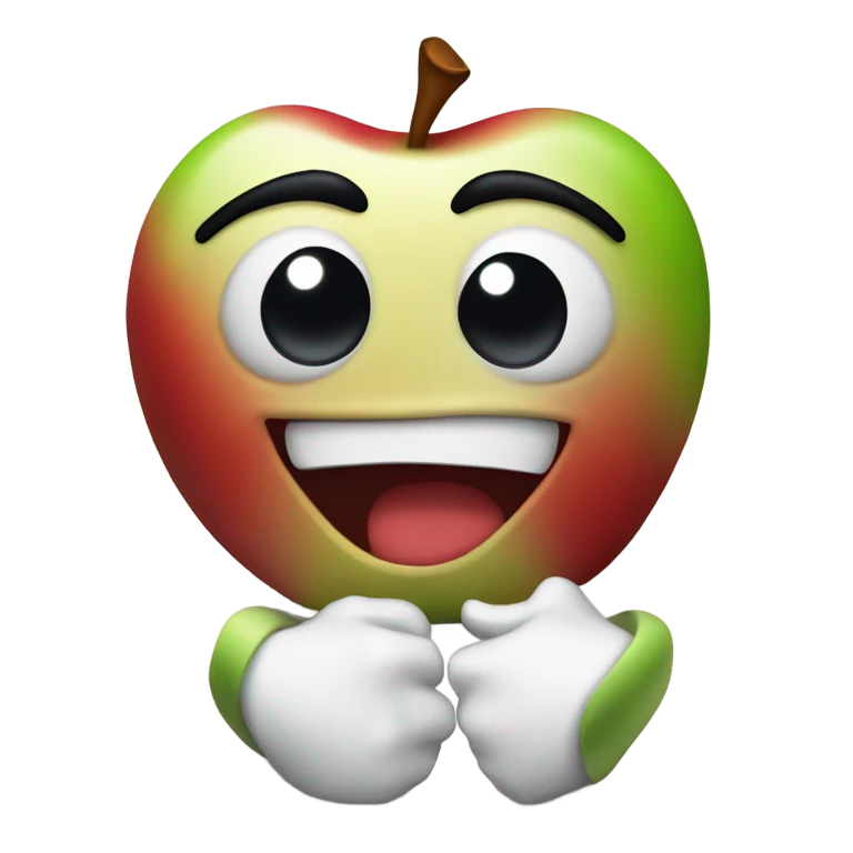 Apple devious smirking rubbing hands together freaky emoji