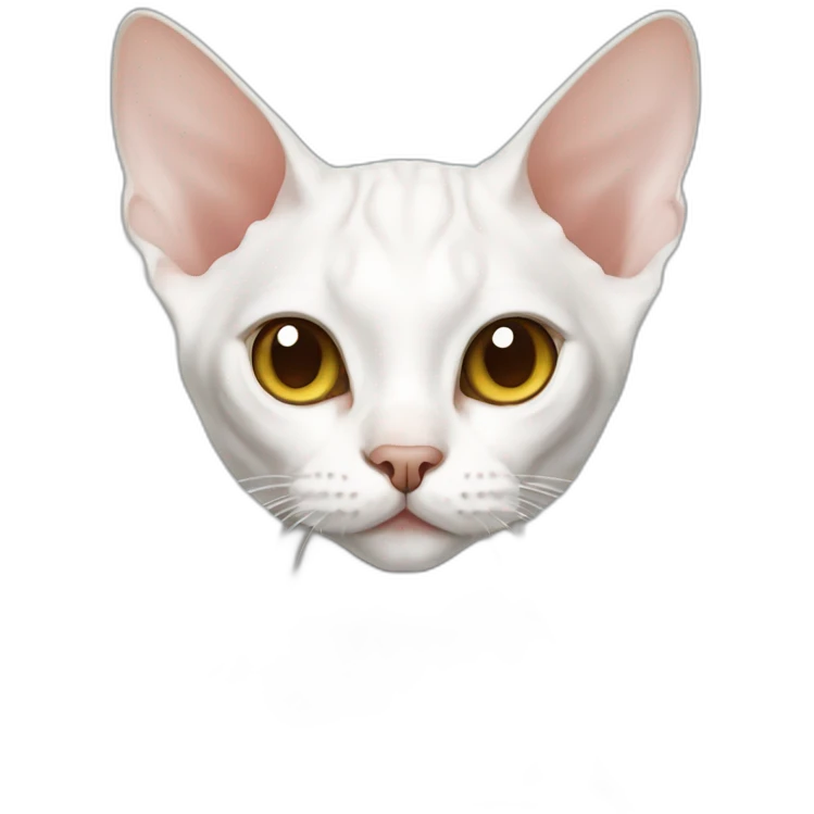 Devon Rex white cat emoji
