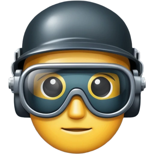 protective welding glasses, frameless design with dark tinted lenses, safety eyewear emoji