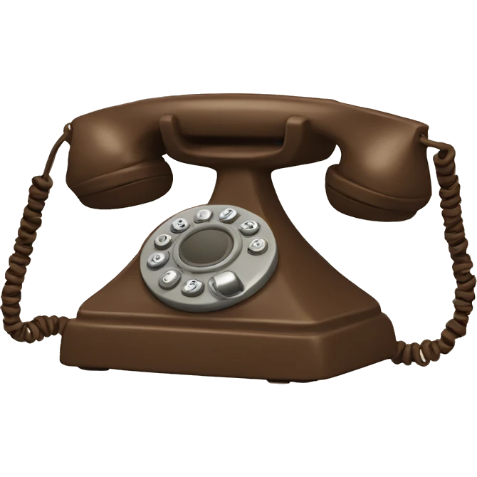 Vintage corded phone brown emoji