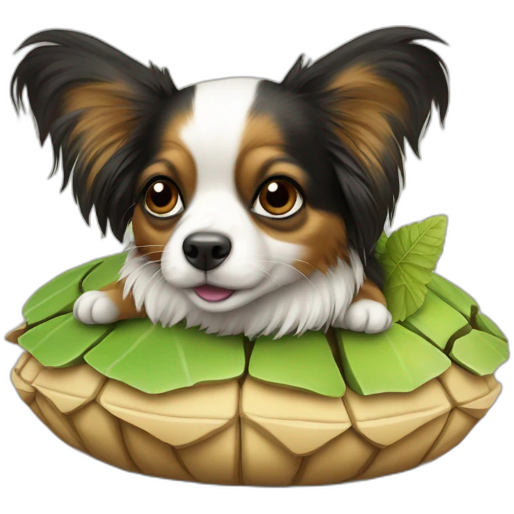 Papillon sur une tortue emoji