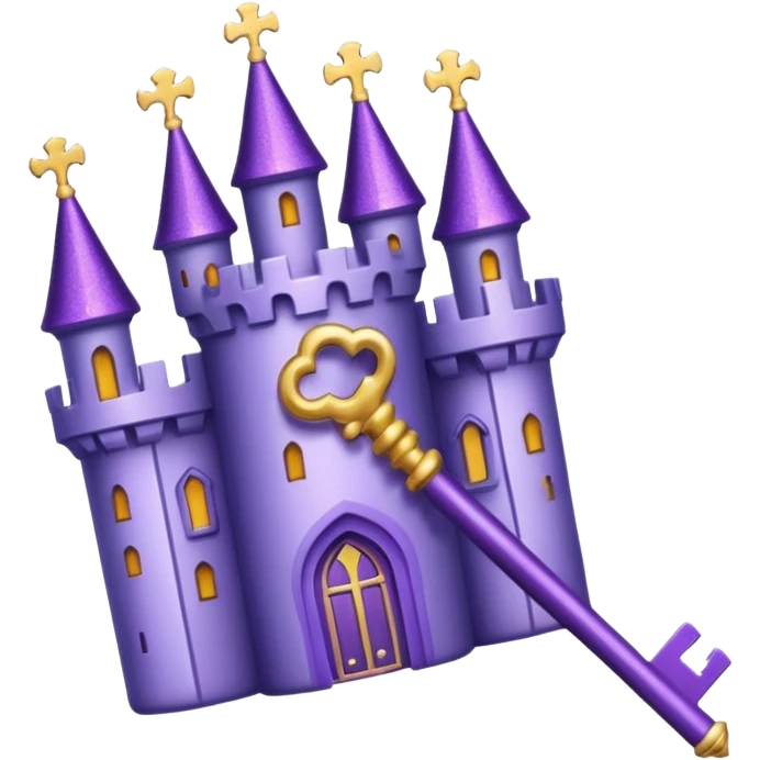 glitter purple key of castle emoji