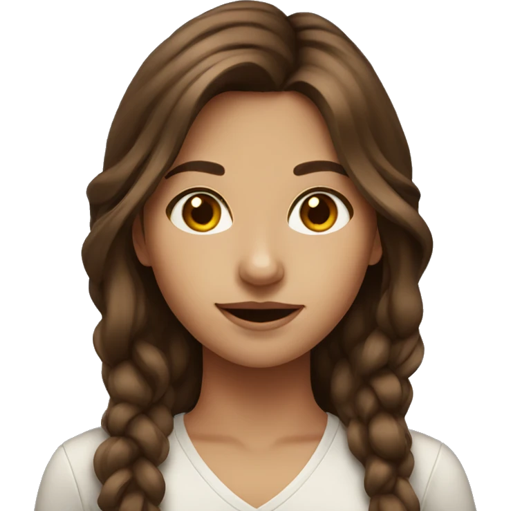 brown haired girl portrait emoji