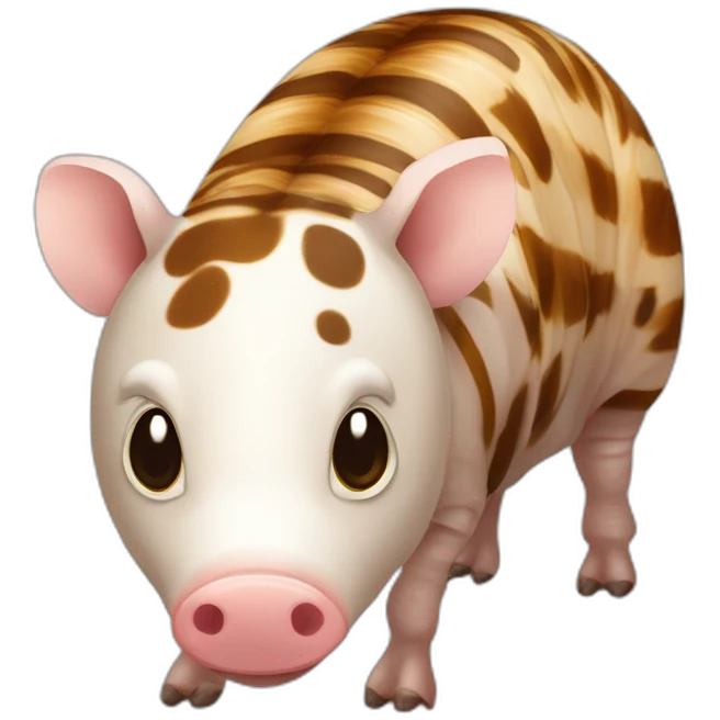 Tiger striped brown white mottled pig armadillo cow centipede insect emoji