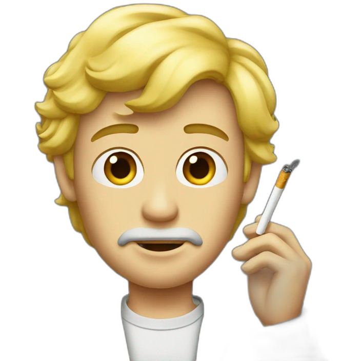 Homme blond cigarette emoji