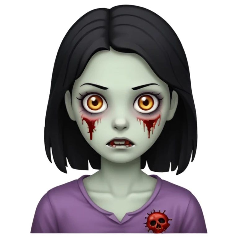 Zombie girl but black  emoji