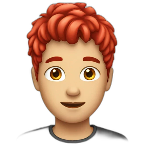 Garçon cheveux rouge emoji