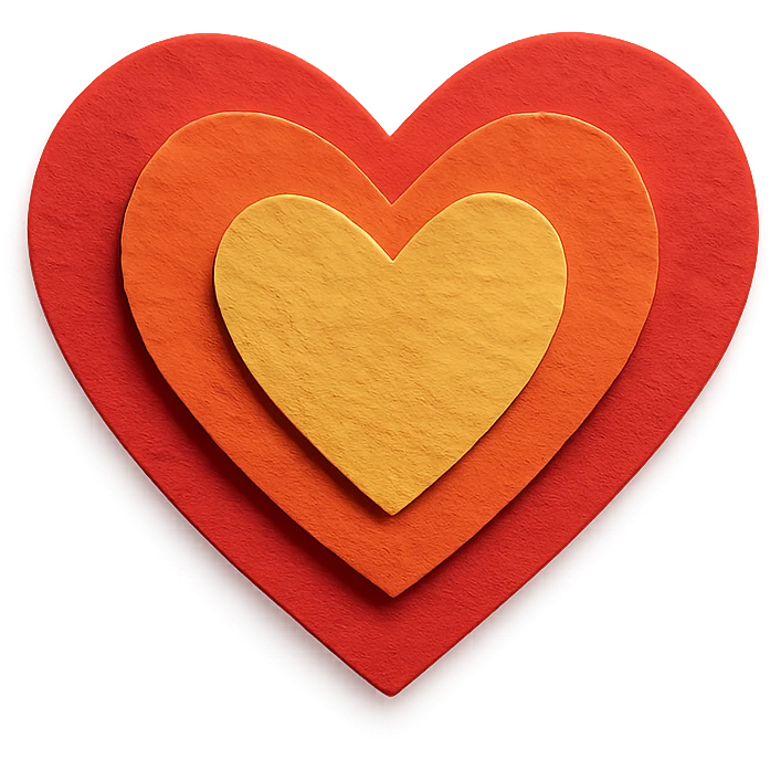 heart with layered paper look emoji