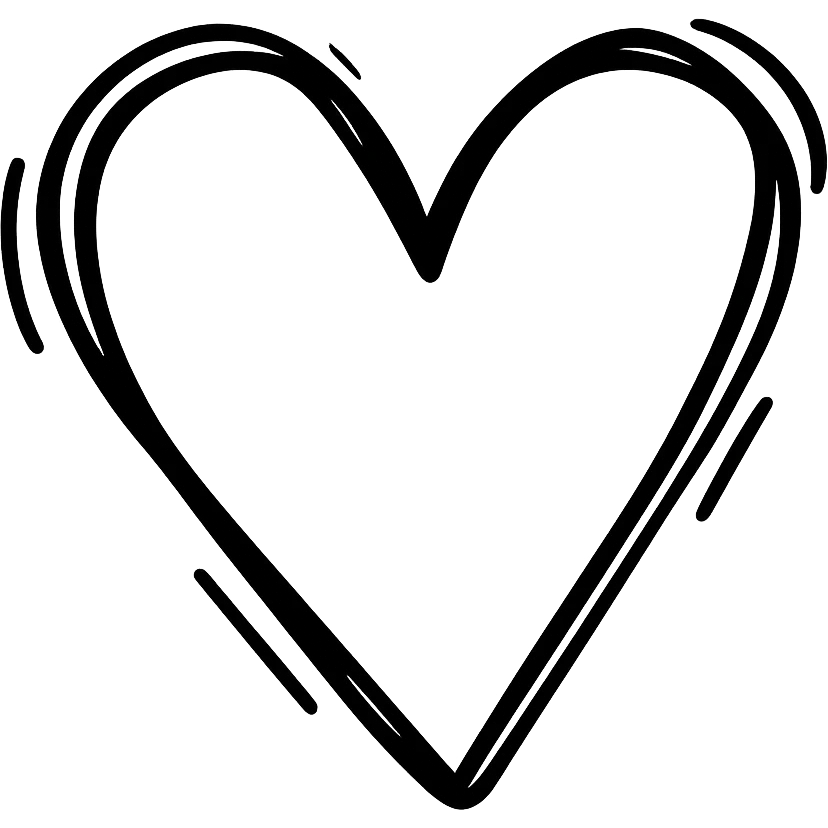 heart with a playful doodle outline emoji