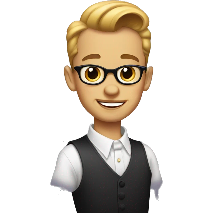 1950s cartoon style classy boy emoji
