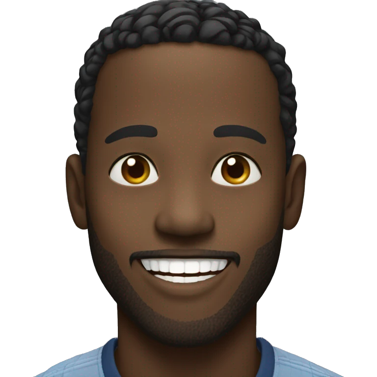 black man smiling with gap emoji