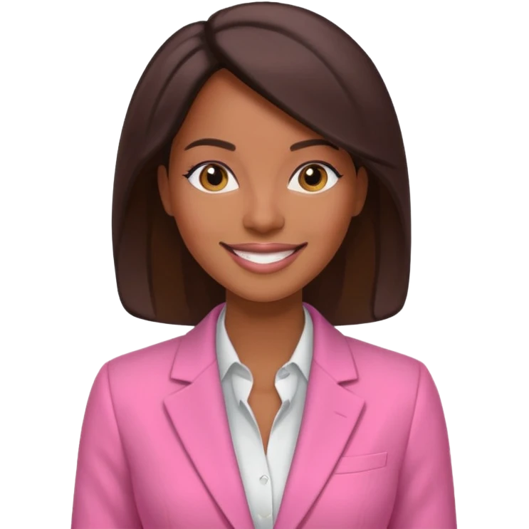Black business woman in pink emoji