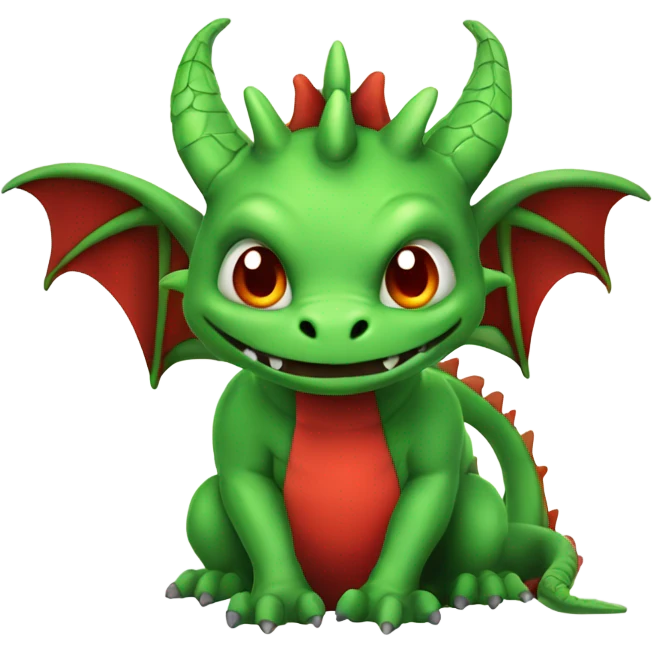 graoully dragon, green body and red back, again closer emoji