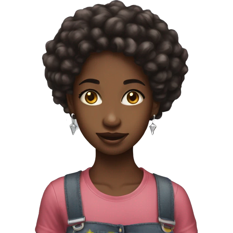 Can cherry soda Beautiful black young female  emoji