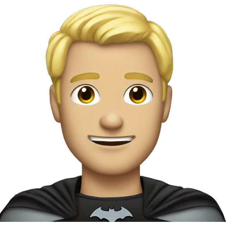 Blonde man dressed as Batman emoji