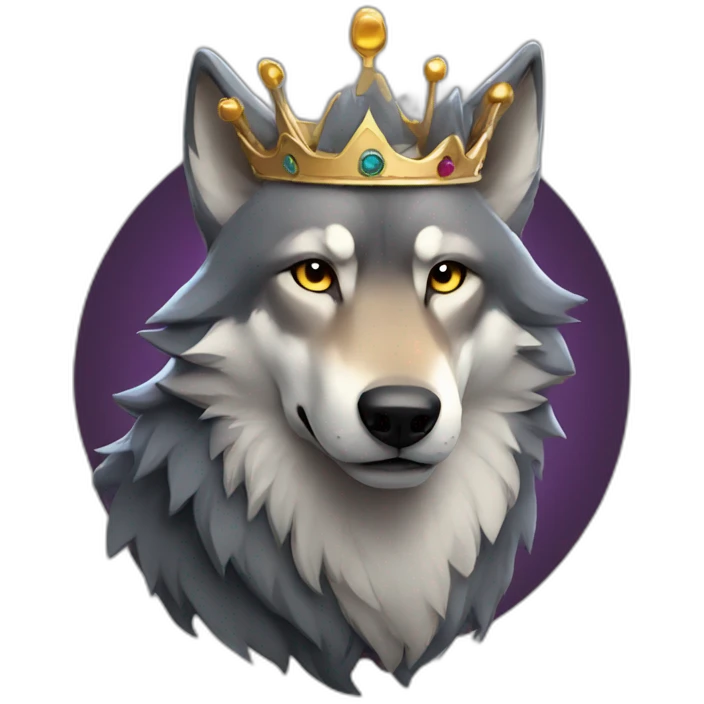 wolf with crown emoji