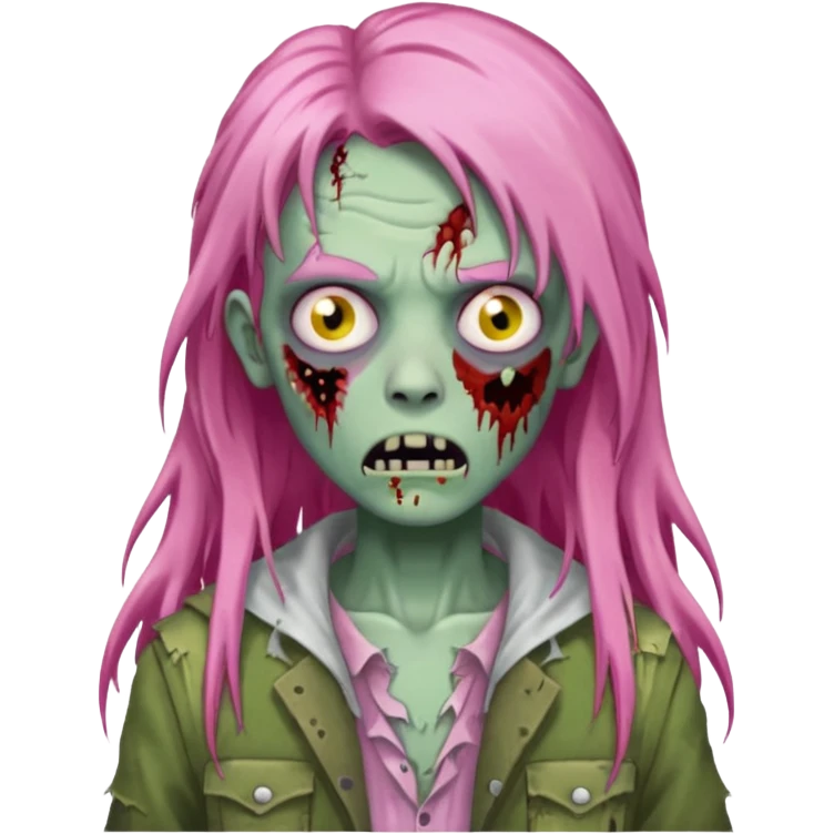 zoombie pink long hair emoji