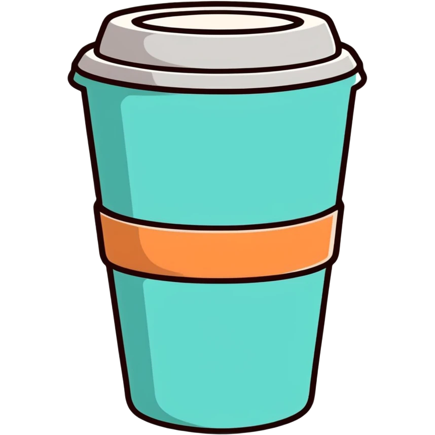 Aqua coffee cup emoji