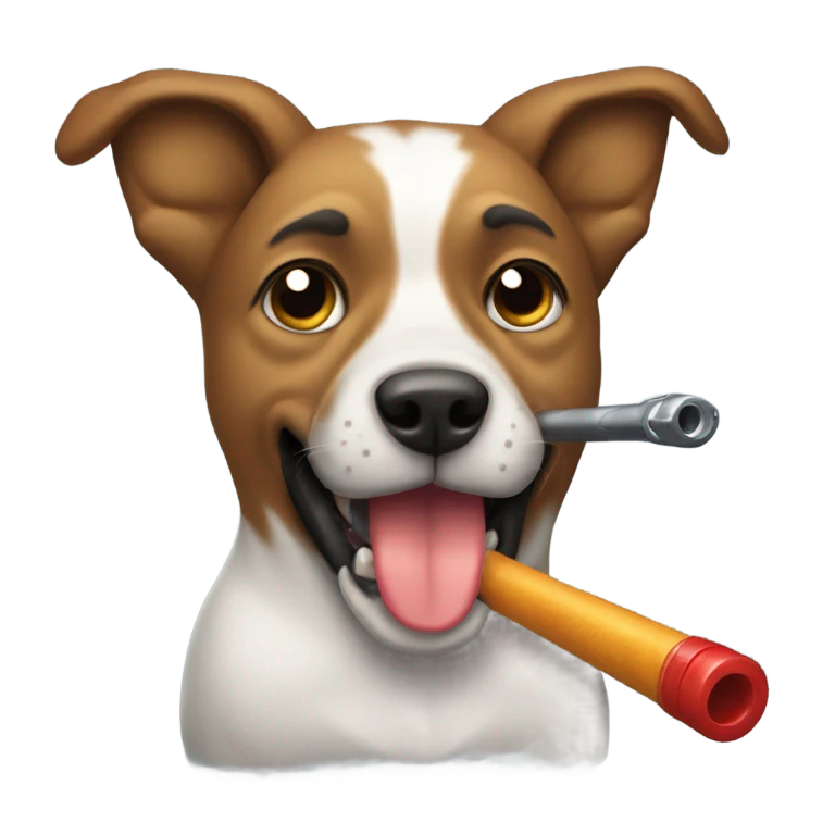 perro con una arma emoji