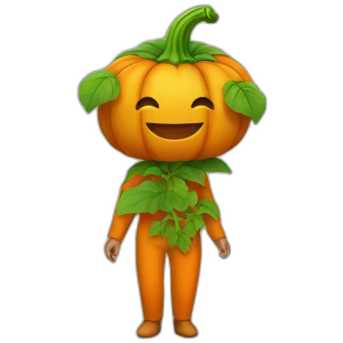 seedling in a pumpkin costume emoji