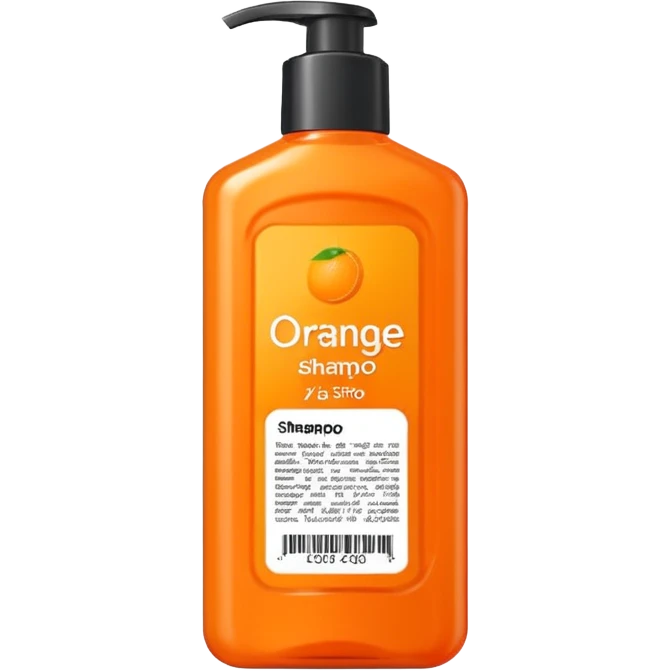Orange shampoo in a rectangular package emoji
