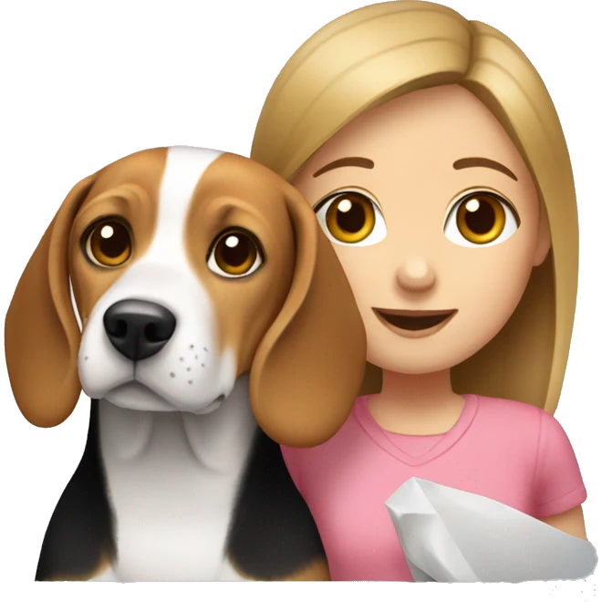 Beagle with girl  emoji