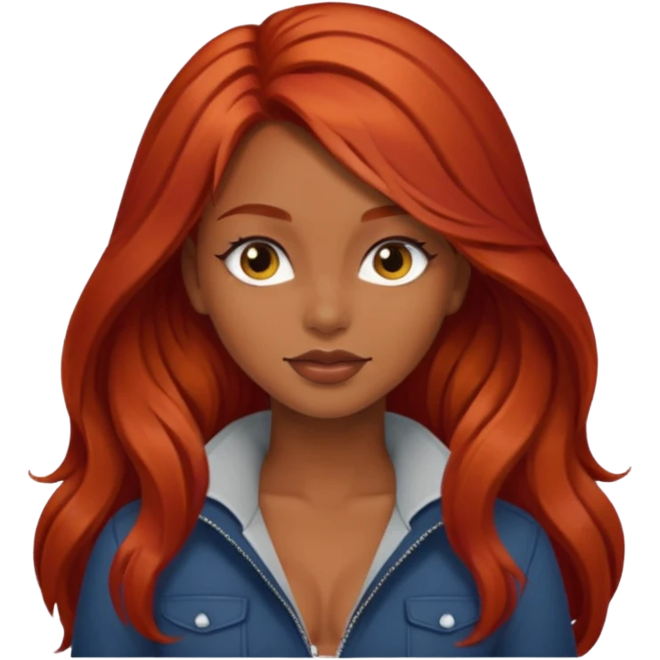 Sexyy red brown skin girl with red hair  long  emoji