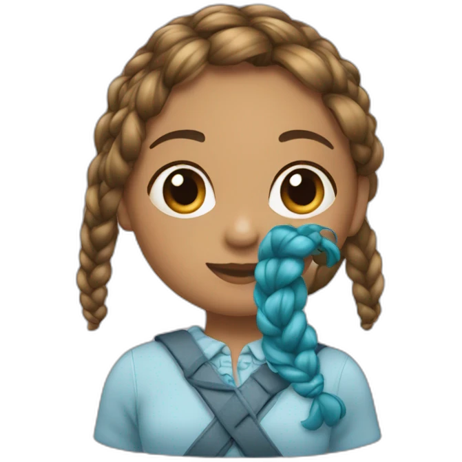 Fille avec tresse emoji