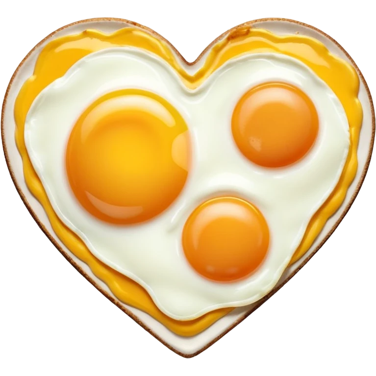 fried egg in the shape of a heart emoji