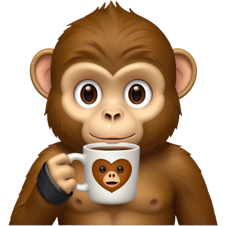 sideway monkey sipping coffee  emoji