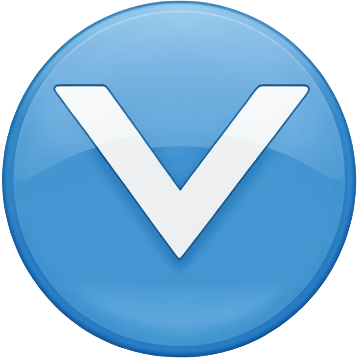a small blue circle with a white checkmark (✔️) inside it. emoji