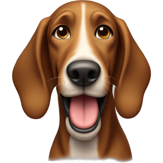 brown hound dog smiling  emoji