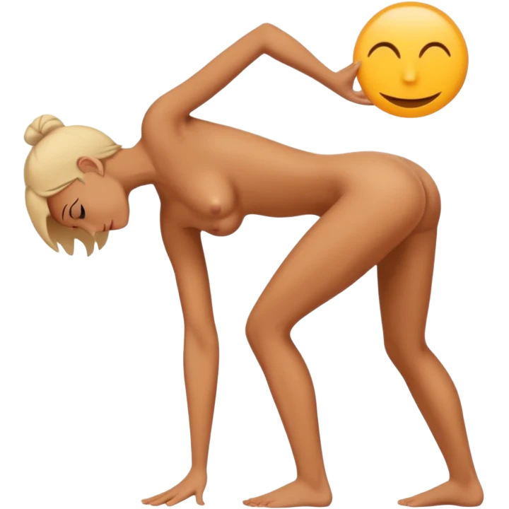 women bending over, full body naked emoji