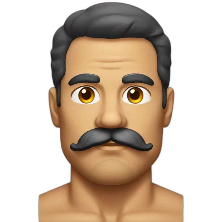 Muscle mustache expressive Cuban man emoji