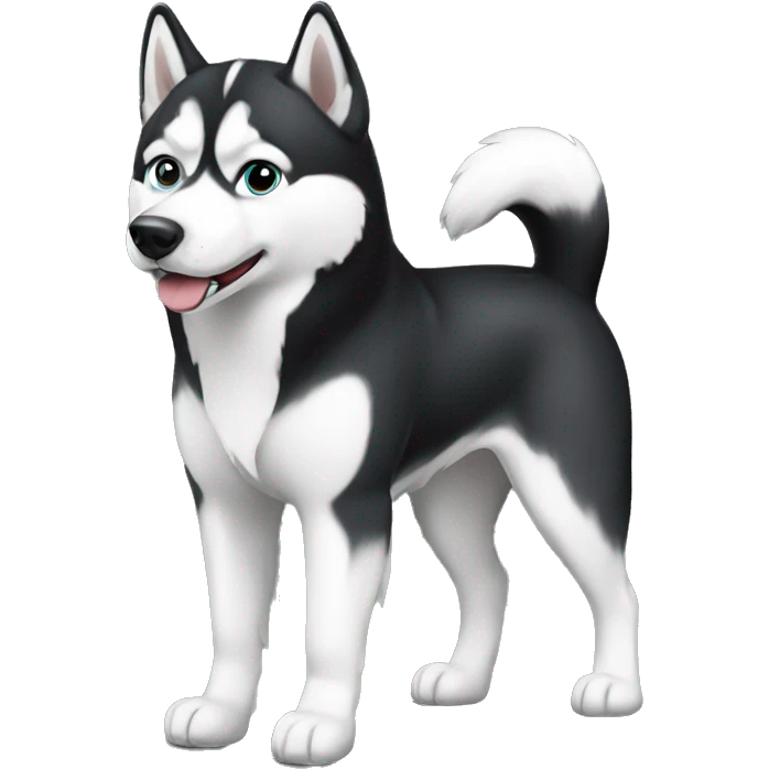 Siberian Husky, Black and white, full body emoji