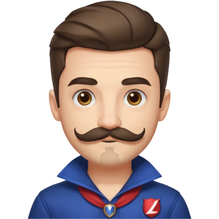 French boy with mustache and small beard with league of legends logo emoji