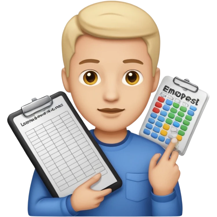male aditor with spreadsheet emoji emoji