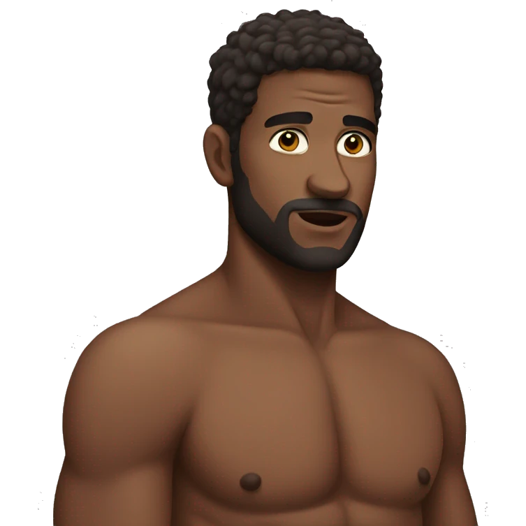 A  shirtless man emoji