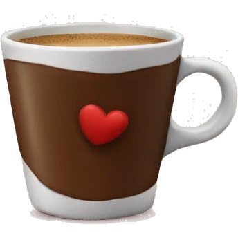 cup of coffee with red hearts rising above it emoji