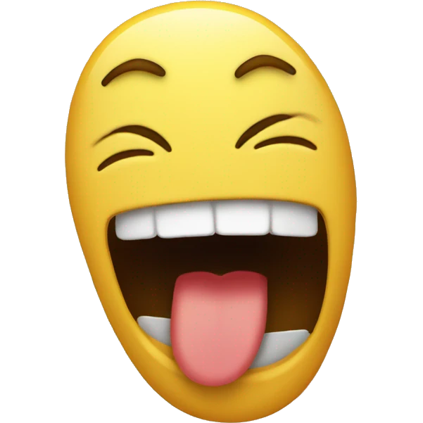 Yellow face emoji stress crying while laughing emoji