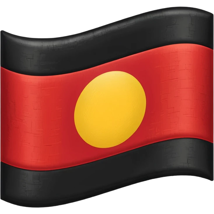 A wawy black and red rectangle with medium sized yellow circle in the middle flag emoji