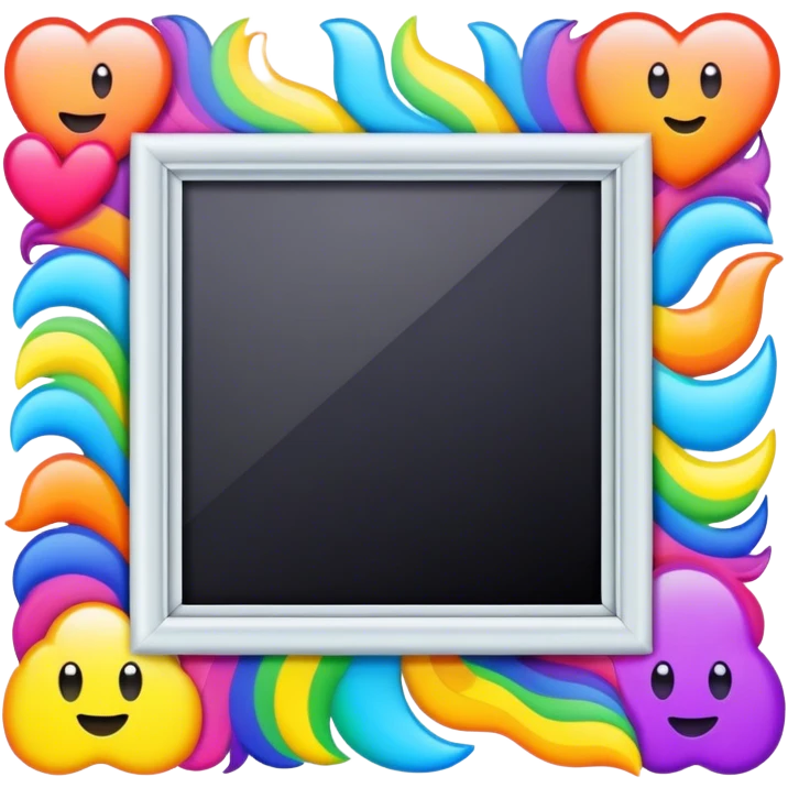 Psychedelic colored photo frame emoji