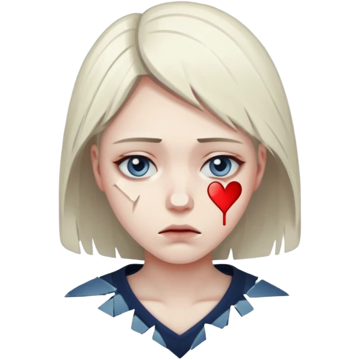 "Realistic HD broken heart, shattered pieces, no money present, empty and dramatic look, clean white background." emoji